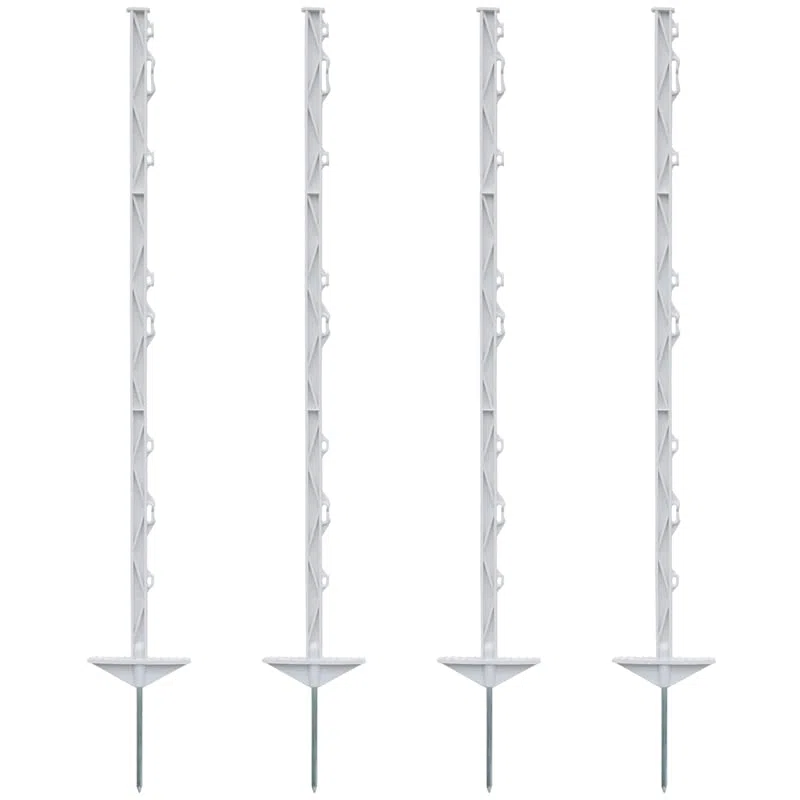 VOSS.farming 60x paletti per Recinzione per pascolo Farm 105, Pali per Recinzione, 8 Occhielli per Filo, Corda, Nastro, con poggiapiede Doppio, con Punta in Acciaio zincato, Altezza 105 cm, Bianchi