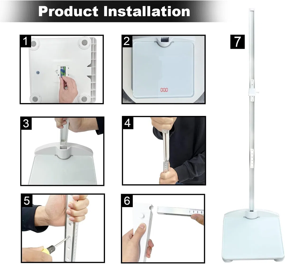 Bilancia-peso bilancia digitale piattaforma combinata con telemetro portatile rimovibile peso massimo 100 kg, altezza asta: 191 cm, bilancia medica per bambini e adulti