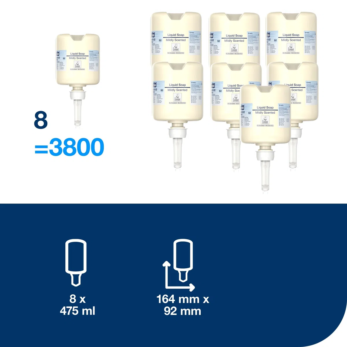 Tork 420502 Mini sapone liquido mini, 8 pezzi