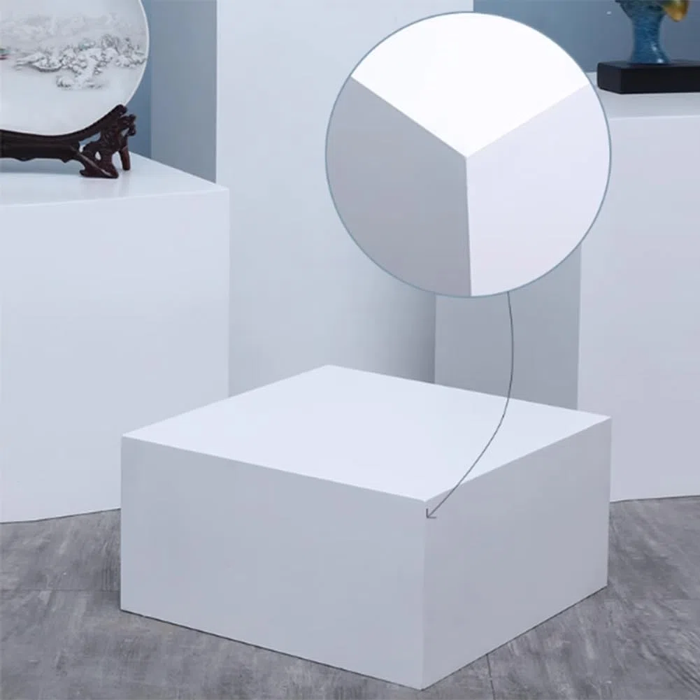 Supporto a colonna a cubo nero per oggetti da collezione, decorazione artistica ideale per negozi di abbigliamento, feste, matrimoni, 30 x 30 x 20 cm