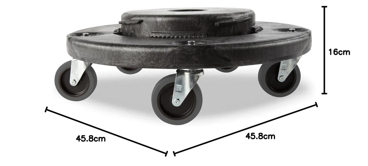 Rubbermaid FG264043BLA Quiet Dolly, Nero