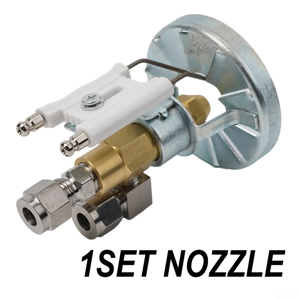 Ugello bruciatore olio esausto sifone in acciaio inox, angolo di spruzzo regolabile, apertura 0 8 mm, adatto per liquidi ad alta viscosità (0,5 mm)