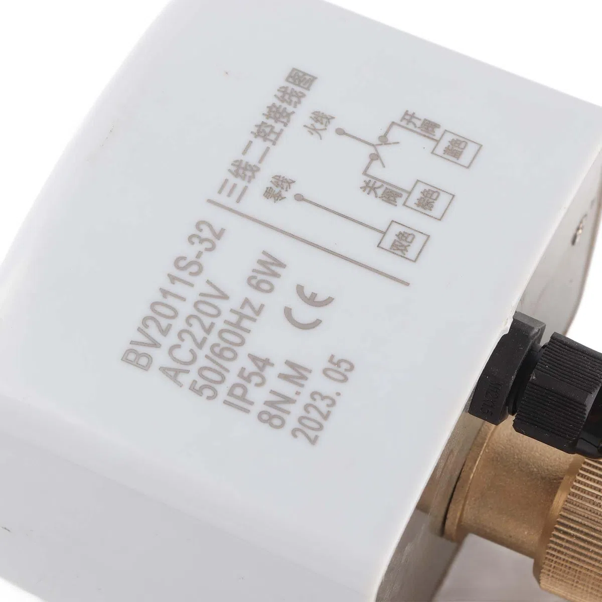 Valvola a Sfera Motorizzata 2 Pollici DN50 AC 220V，Valvola di Intercettazione Elettrica in Ottone Controllo 3 Fili Attuatore Automatico per Riscaldamento e HVAC