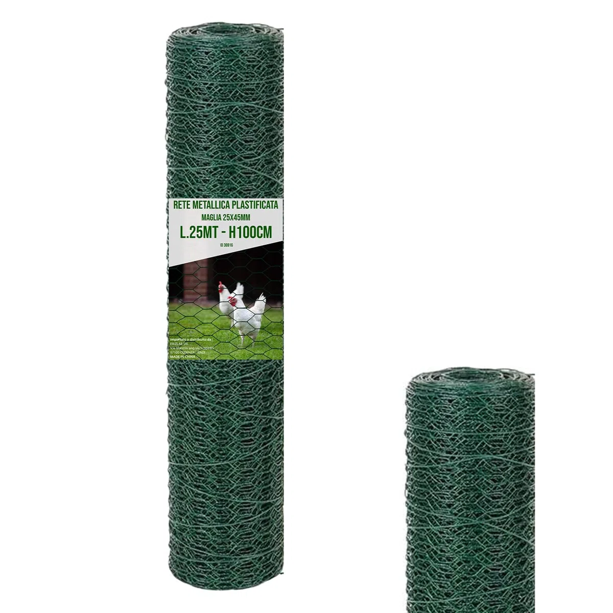 Rotolo Rete Metallica Plastificata Esagonale Altezza 100 Cm Per Recinzione Reti Per Animali Pollaio Pollame Piante Recinzioni Conigli Filo Giardino Senza Corrente Verde (25 mm - 25 M)