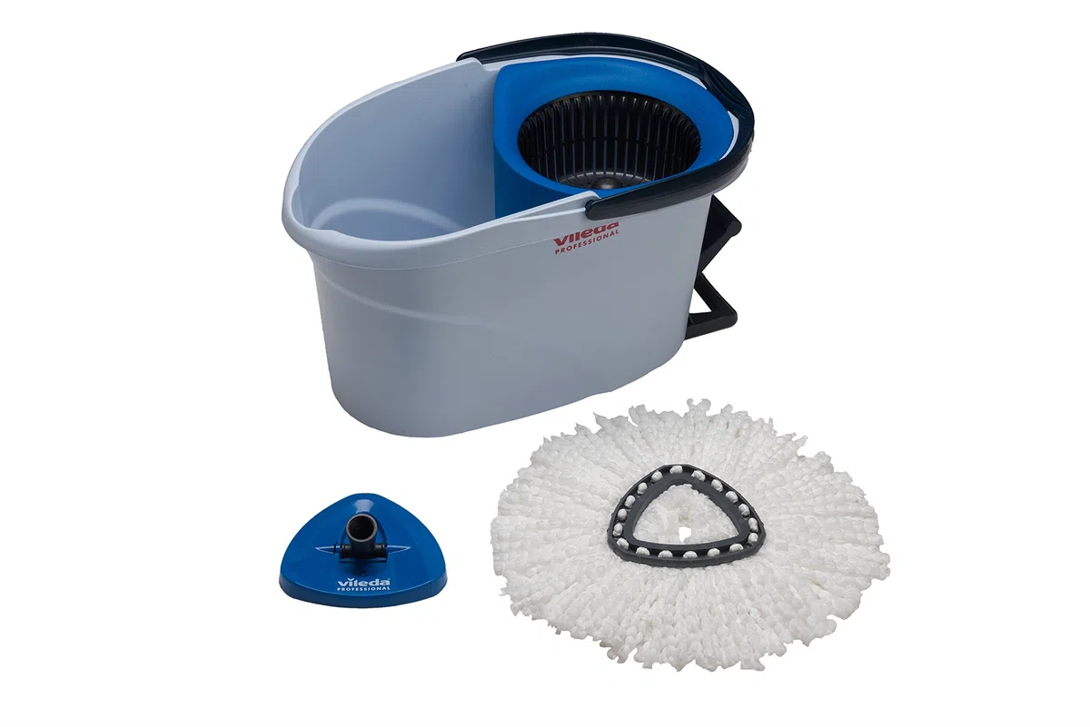 Vileda Professional UltraSpin Mini Kit Senza Maniglia, Ideale per tutti gli ambienti professionali su pareti e pavimenti, Microfibra, Testa triangolare per una facile pulizia degli angoli