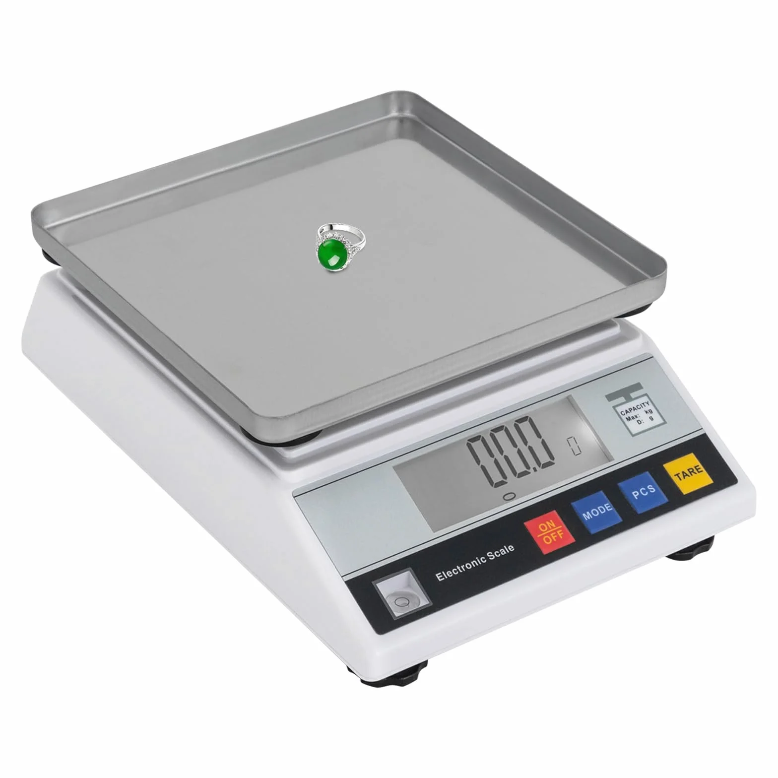 Bilancia analitica ad alta precisione, 10 kg, 0,1 g, con vassoio in acciaio inox, bilancia digitale da laboratorio con display a LED, bilancia portatile di precisione con conversione di unità