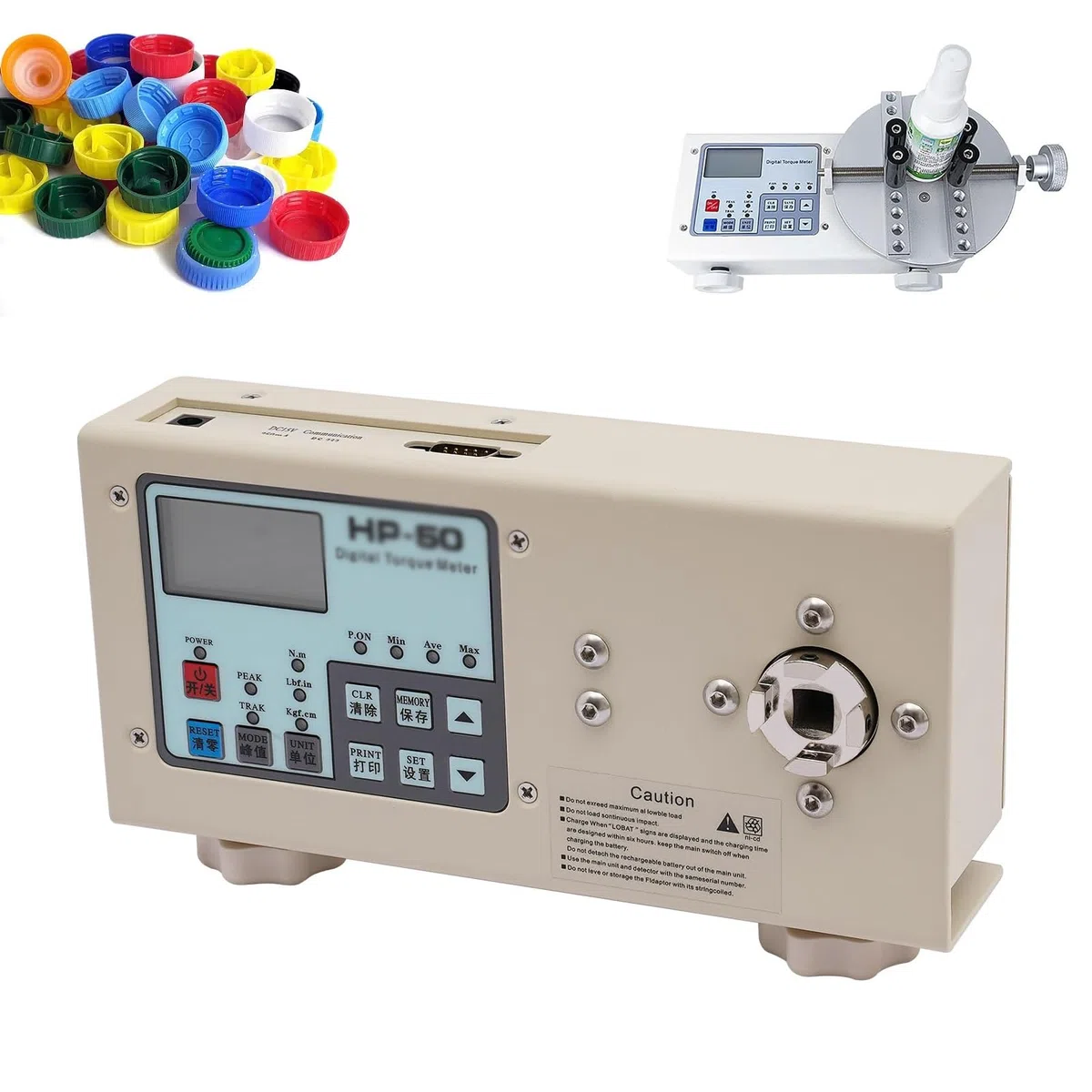Portable Digital Torque Gauge, Digital Torque Bottle Cap Tool, Clamping Diameter 10-160 mm, Suitable for Bottle Caps Screws Small Parts and Electric or Pneumatic Screwdrivers(HP100)