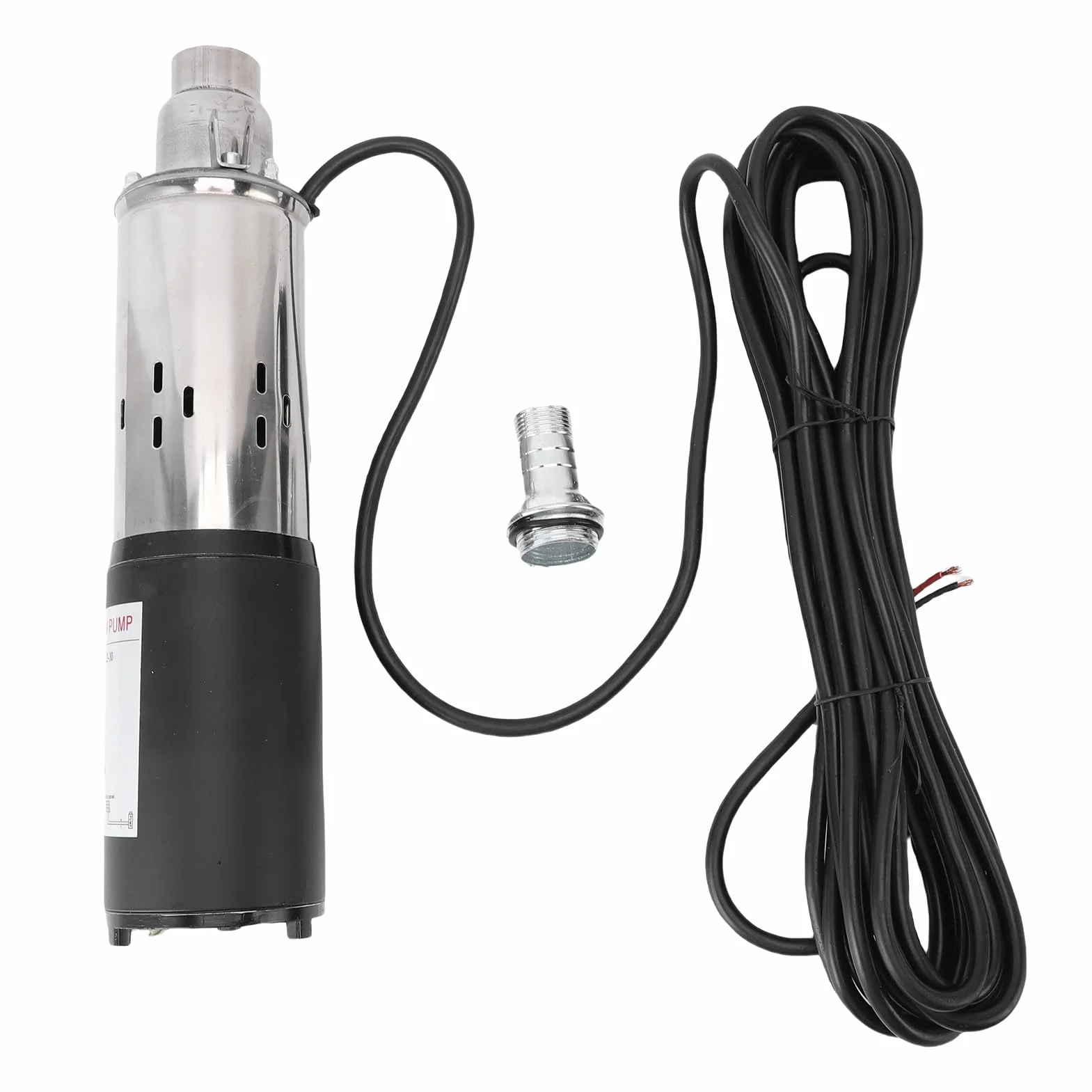 Ausla Pompa per Pozzi Profondi da 12 V, Prevalenza di 30 M, 1,2 M³/h, Pompa Sommersa a Vite in Acciaio Inox con Cavo da 7 M per Pozzo, Bestiame, Serbatoio
