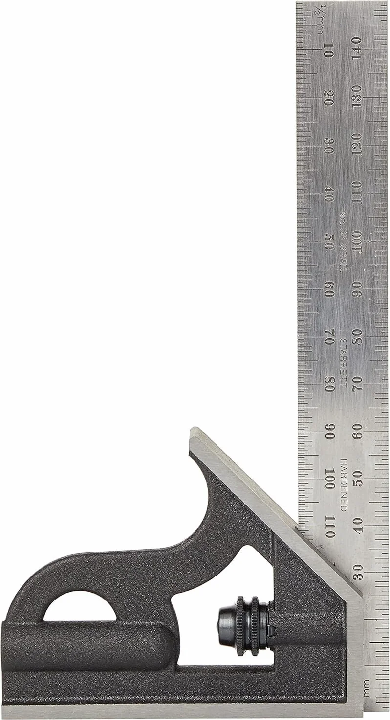 Starrett 10MH-150 Squadra Combinata con Elemento Angolare, 150mm Taglia, Metrica