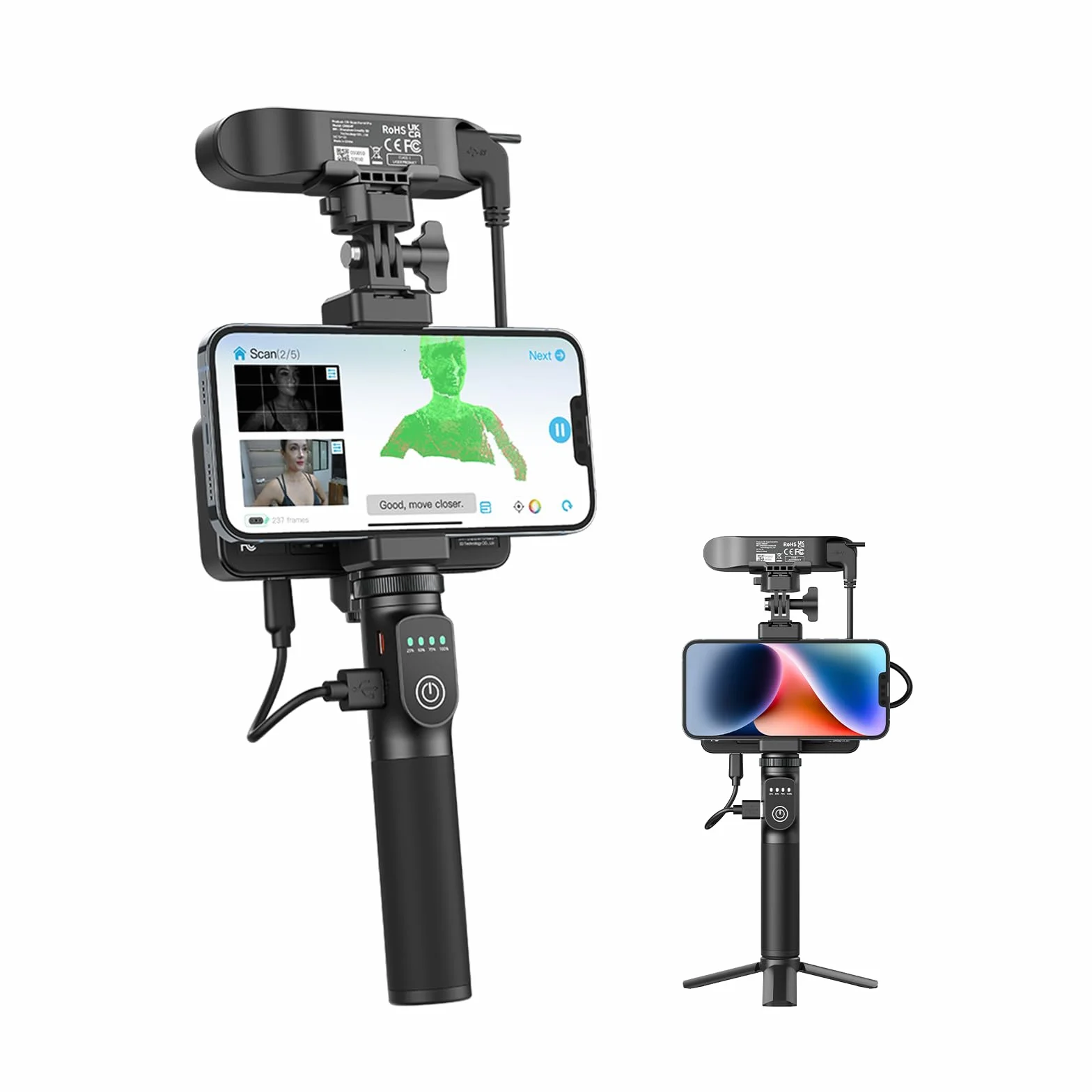 Creality Scanner 3D CR-Scan Ferret Pro per stampa 3D, scanner manuale con scansione wireless e monitoraggio anti-shake, aggiornamento per una scansione a colori rapida, precisione di 0,1 mm, per iOS