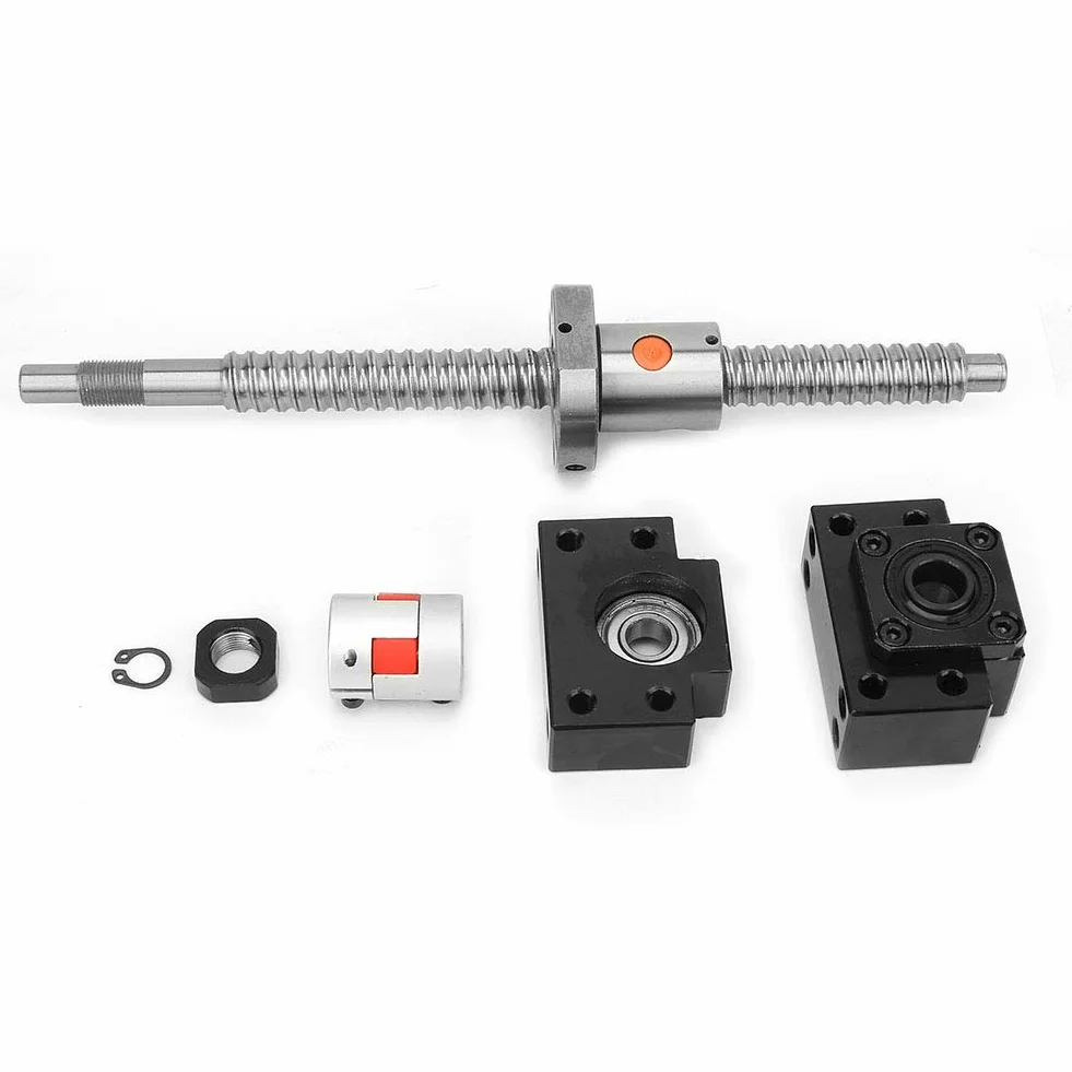 SFU1605 Set di viti a ricircolo di sfere 250 mm Vite a ricircolo di sfere in acciaio inossidabile e dado e supporto BKBF12 e accoppiamento 6, 35 * 10 mm per macchina CNC
