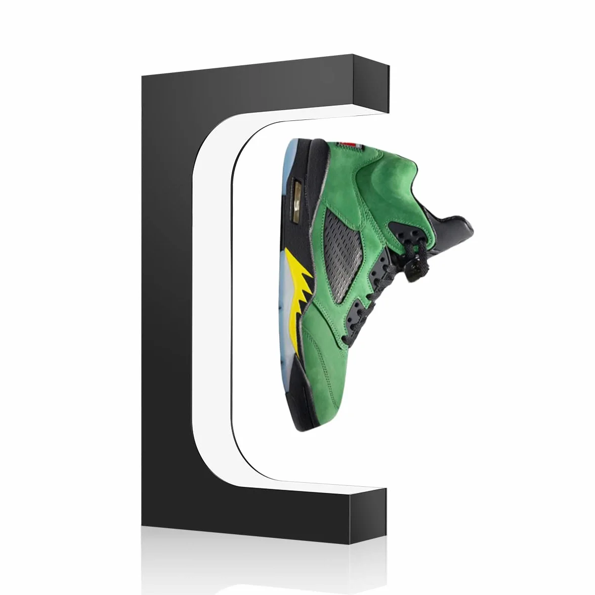 UVEHAS Espositore galleggiante per scarpe Supporto per scarpe a levitazione magnetica con luce LED Portaoggetti rotante a levitazione per collezionisti di scarpe, decorazione domestica, nero
