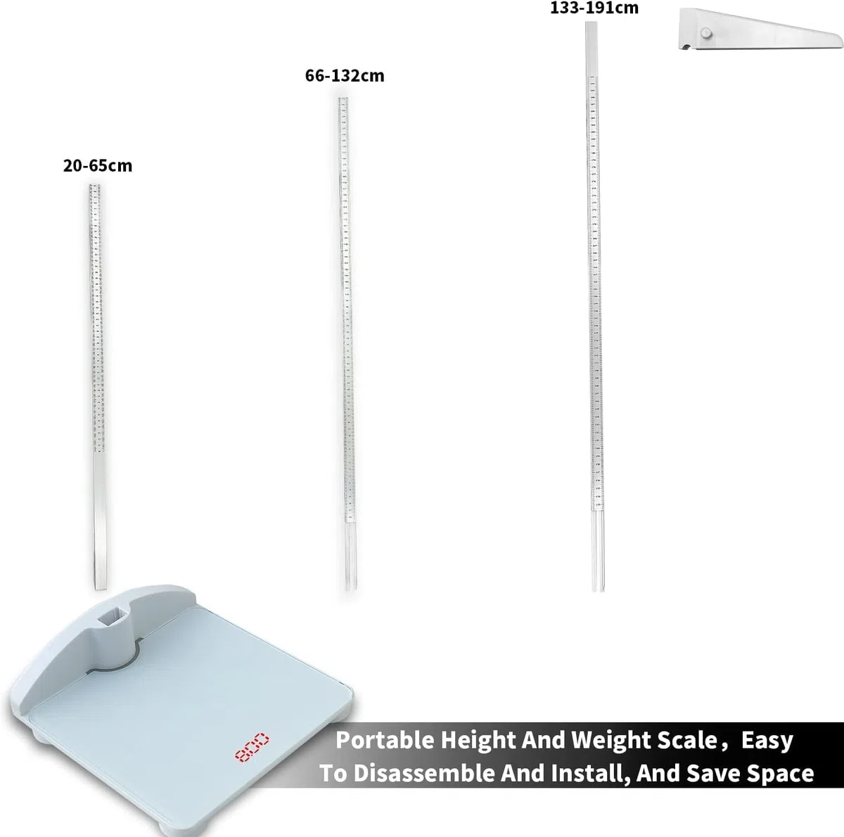 Bilancia-peso bilancia digitale piattaforma combinata con telemetro portatile rimovibile peso massimo 100 kg, altezza asta: 191 cm, bilancia medica per bambini e adulti