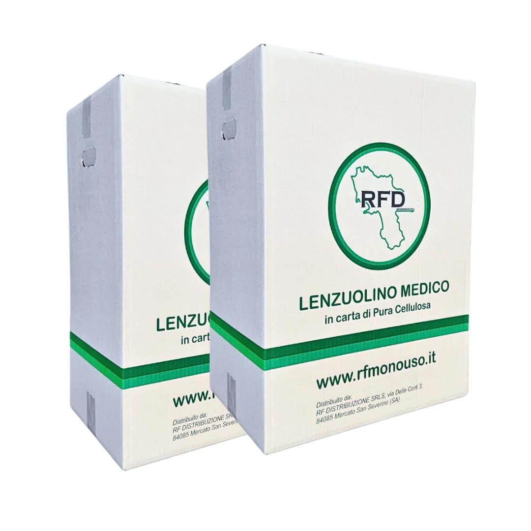Rotolo Lettino Medico Carta Doppio velo Imbustato Singolarmente - 12 Rotoli - Offerta Lenzuolino estetica in Pura Cellulosa Made in Italy per estetista massaggio terapie