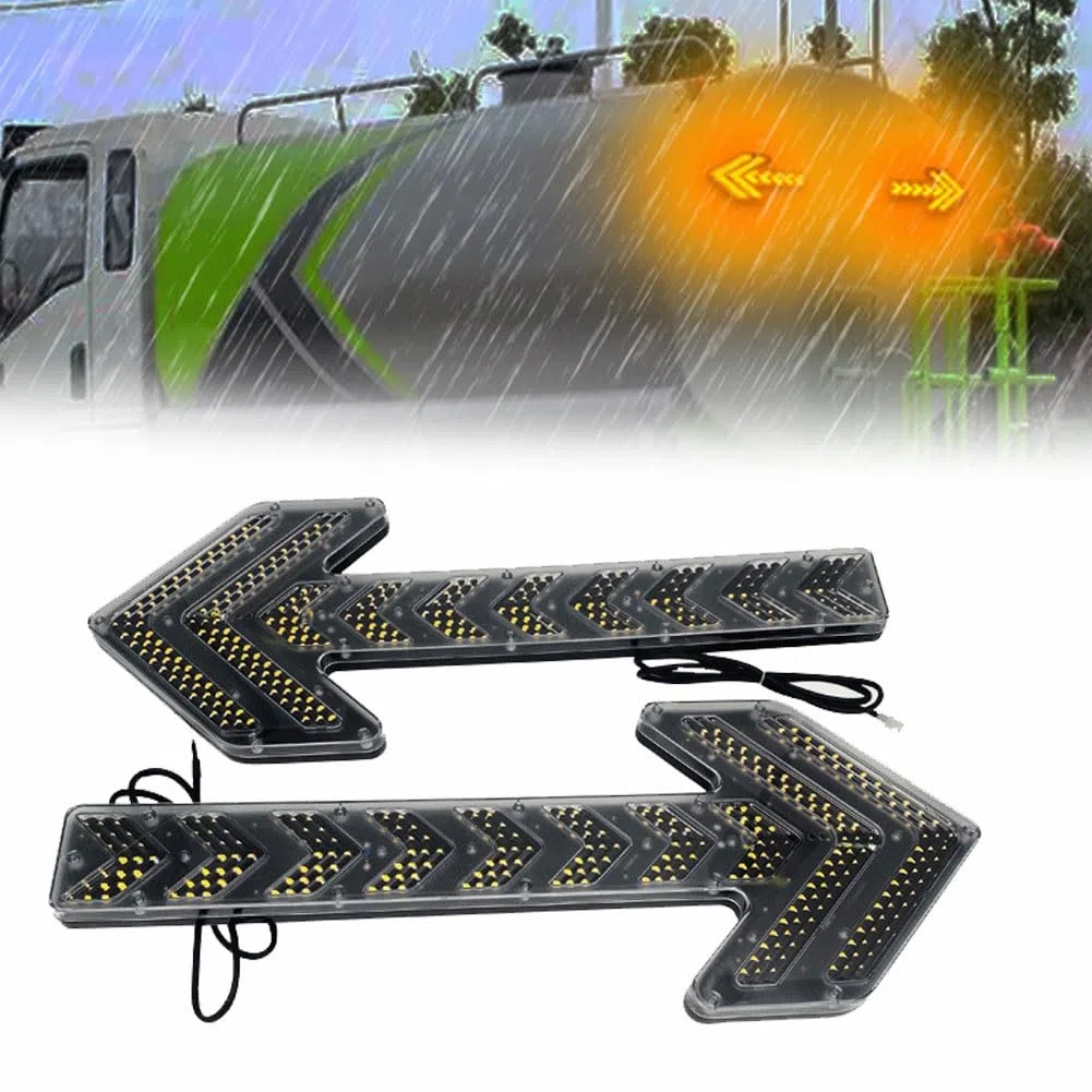 Indicatore luminoso lampeggiante a forma di freccia per la segnalazione del traffico, segnale stradale a LED a forma di freccia, per veicoli da cantiere e carri attrezzi.(Clear,14 * 8 in)