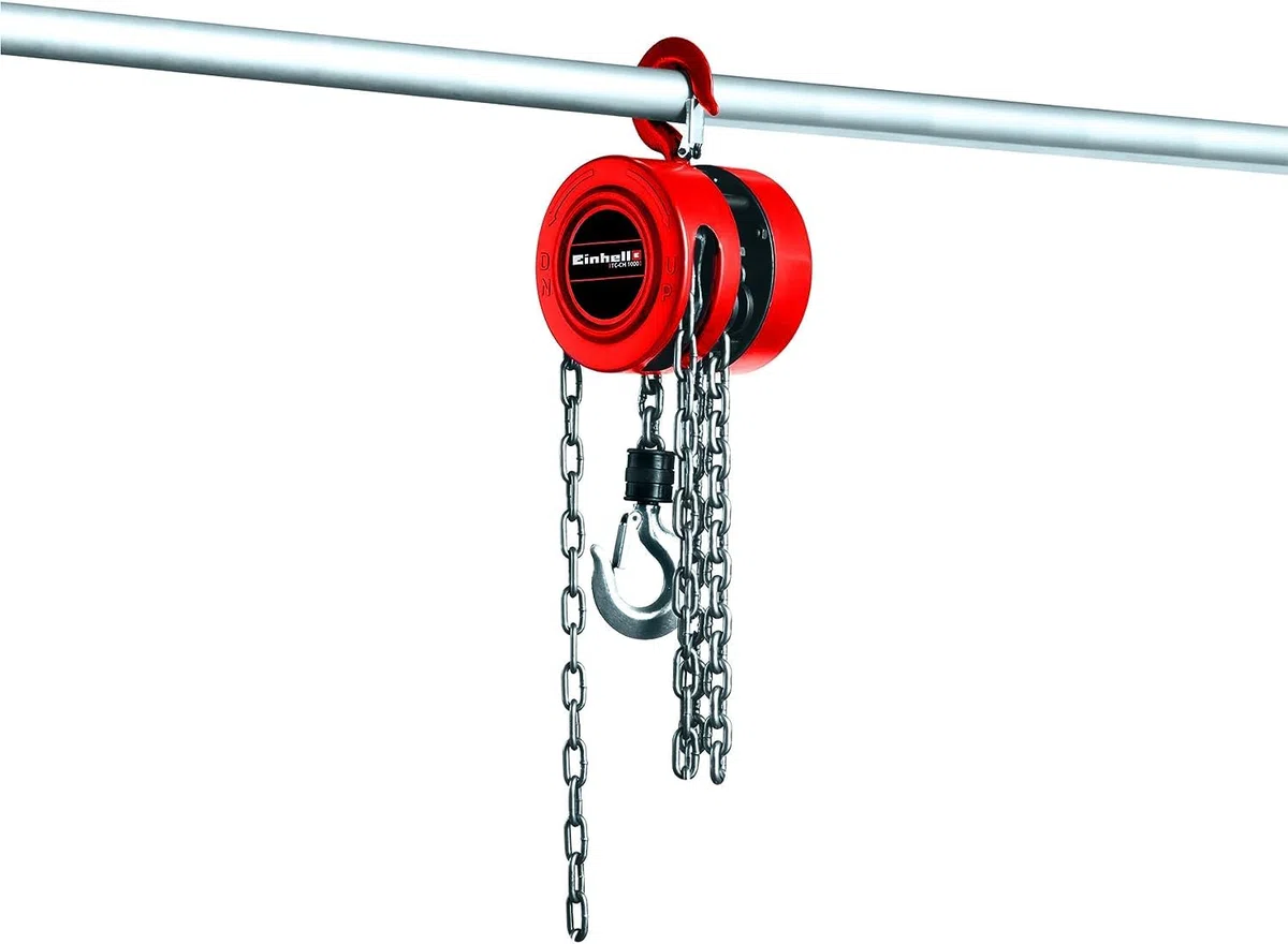Einhell TC-CH 1000 Argano a catena (portata max 1000 kg, altezza sollevamento max 250 cm, gancio di sicurezza)