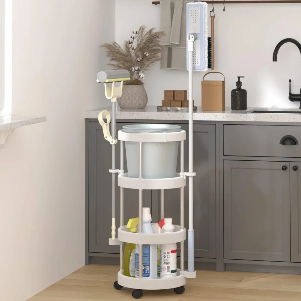Generico Carrello per la Pulizia con Cesti di Stoccaggio in Alluminio,Casa e Giardino,Forniture domestiche,Immagazzinamento e organizzazione,Contenitori per Uso domestico-344379