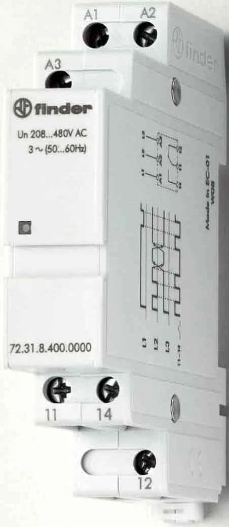 Finder 706184000000PAS - Relè di controllo ordine/perdita di fase trifase modulare 1RT 6 A 208/480 Vac