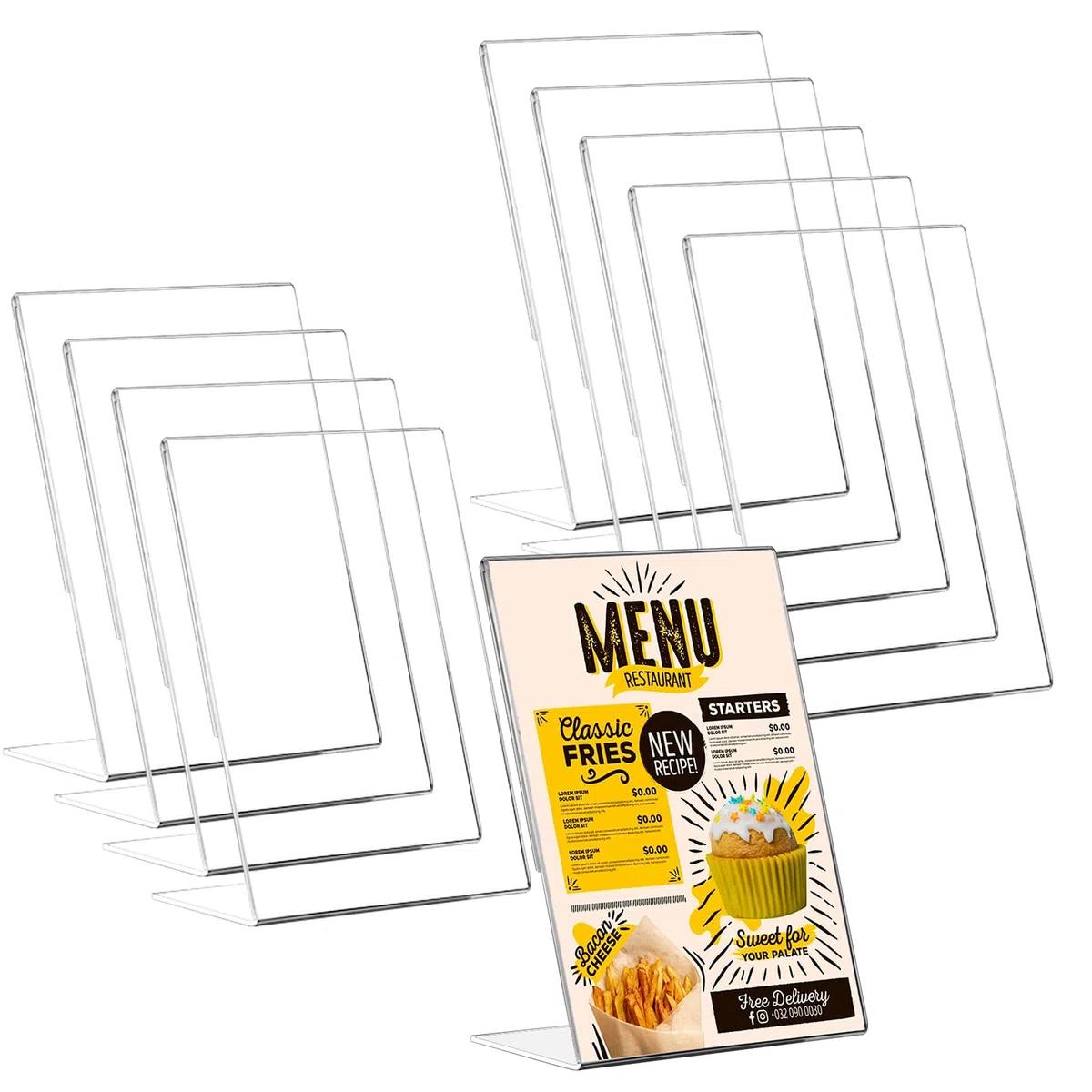 10 espositori da tavolo A4 formato A4 in acrilico per foto, caffè, ristoranti, esposizioni, uffici