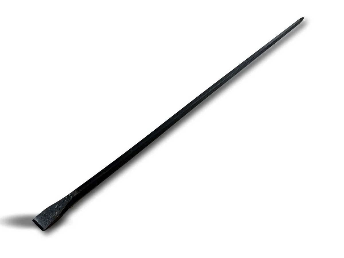 KIBROS Barra di ferro forgiato | Modello grande 185 cm | Altissima resistenza | 1 estremità piatta e 1 estremità appuntita | Leva per sollevare e spostare | Scavare, forare, staccare BARAM185