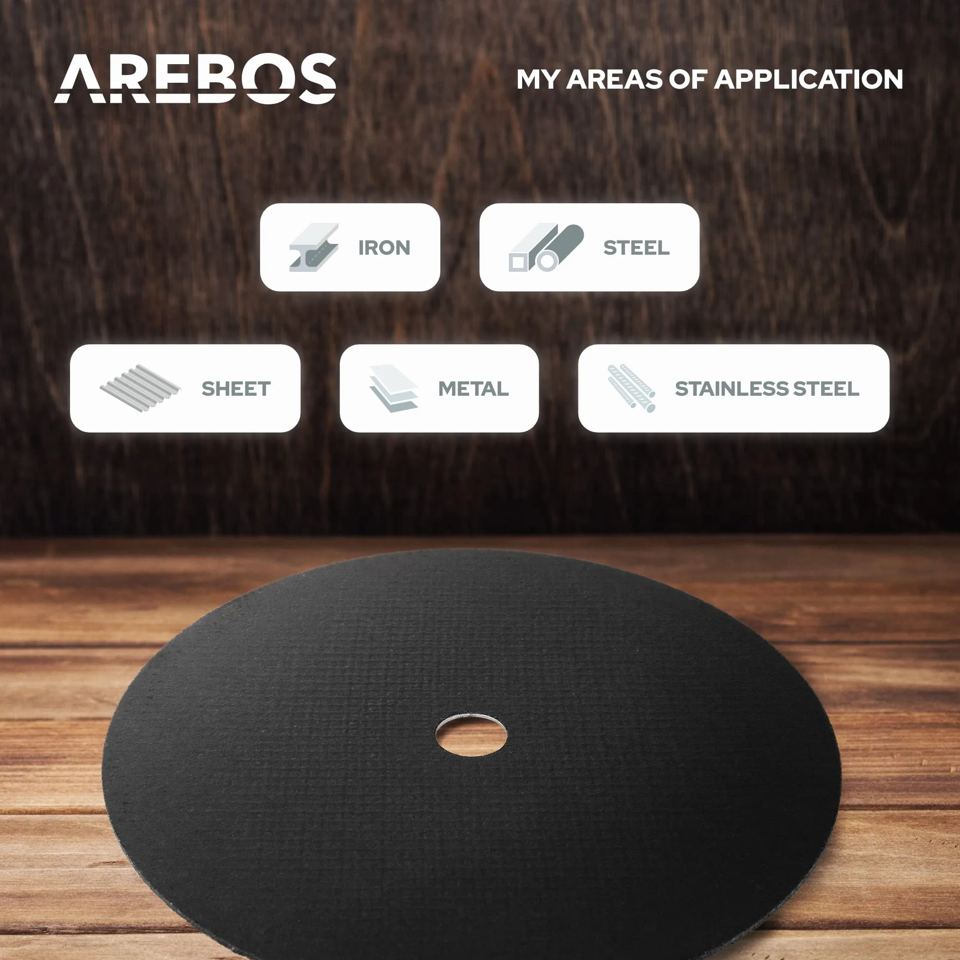Arebos Dischi da taglio Ø 125 mm, 400 pezzi | adatti per acciaio, acciaio inossidabile, ferro, lamiera, metallo | EN 12413 | certificati dall'ente di controllo dei materiali (MPA)