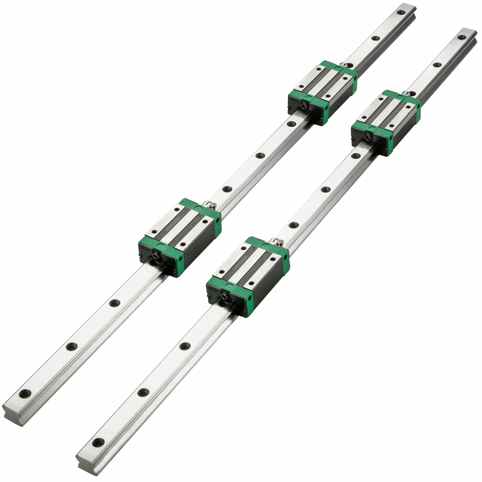 VEVOR Set di Guide per Cuscinetti Lineari, Modello HSR20 1700mm Guida Lineare, 2 Guide di Scorrimento Lineari con 4 Blocchi Cuscinetti e 1 Binario Filettato, Guida Lineare Ferroviaria Uso per Torni