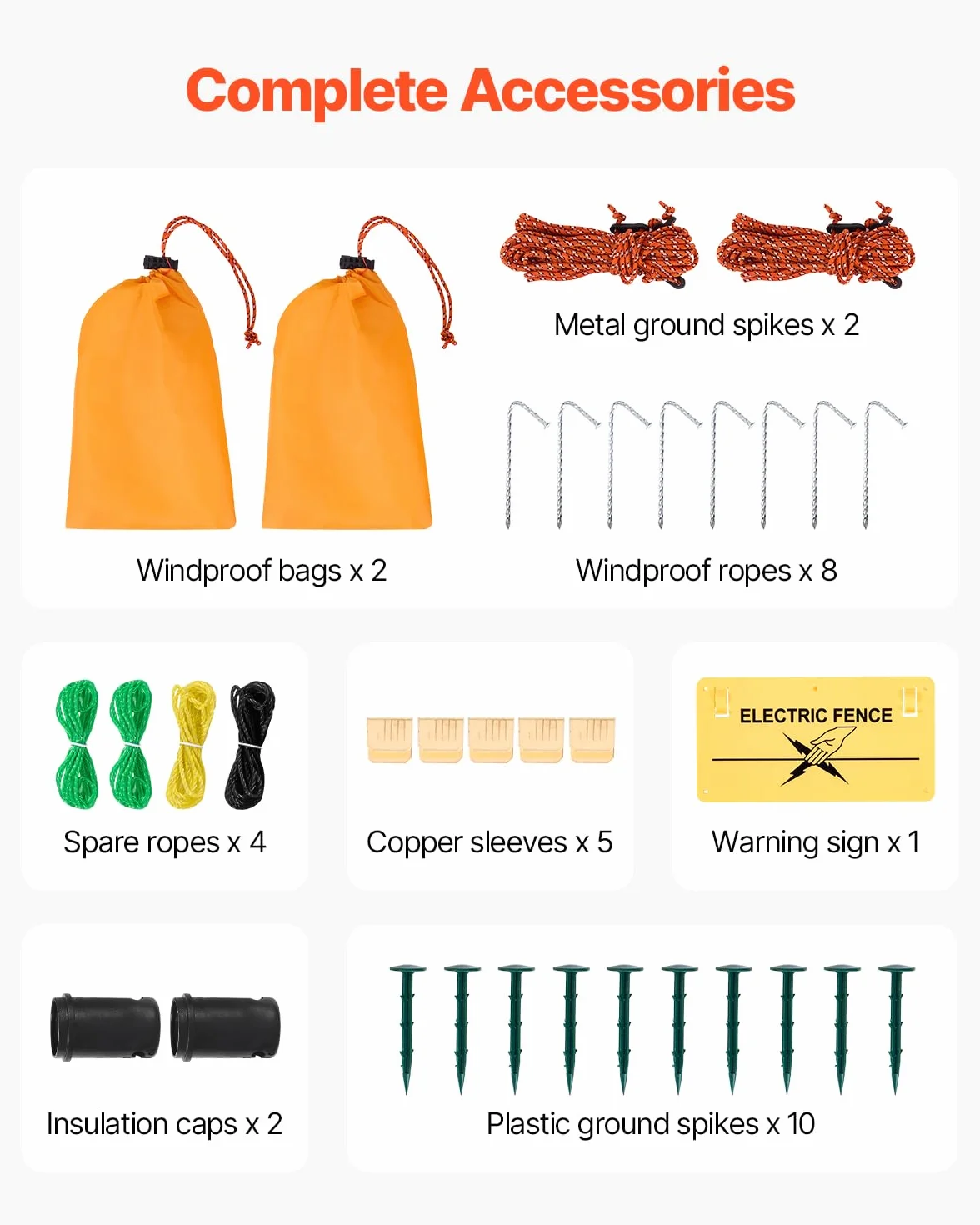 VEVOR Kit Rete per Recinzione Elettrica 0,88x49,98 m Rete in PE con Pali a Doppio Punta, Rete Portatile per Capre, Pecore, Agnelli, Cervi, Maiali, Cani, Cortili, Fattorie