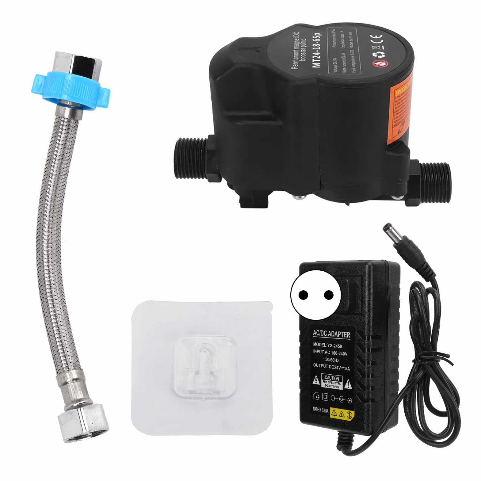 Pompa Acqua 24V DC per Casa, Pompa Booster Pressione Acqua Automatica, Pompa di Ricircolo Scaldabagno, per Doccia, Cucina, Tubo da Giardino