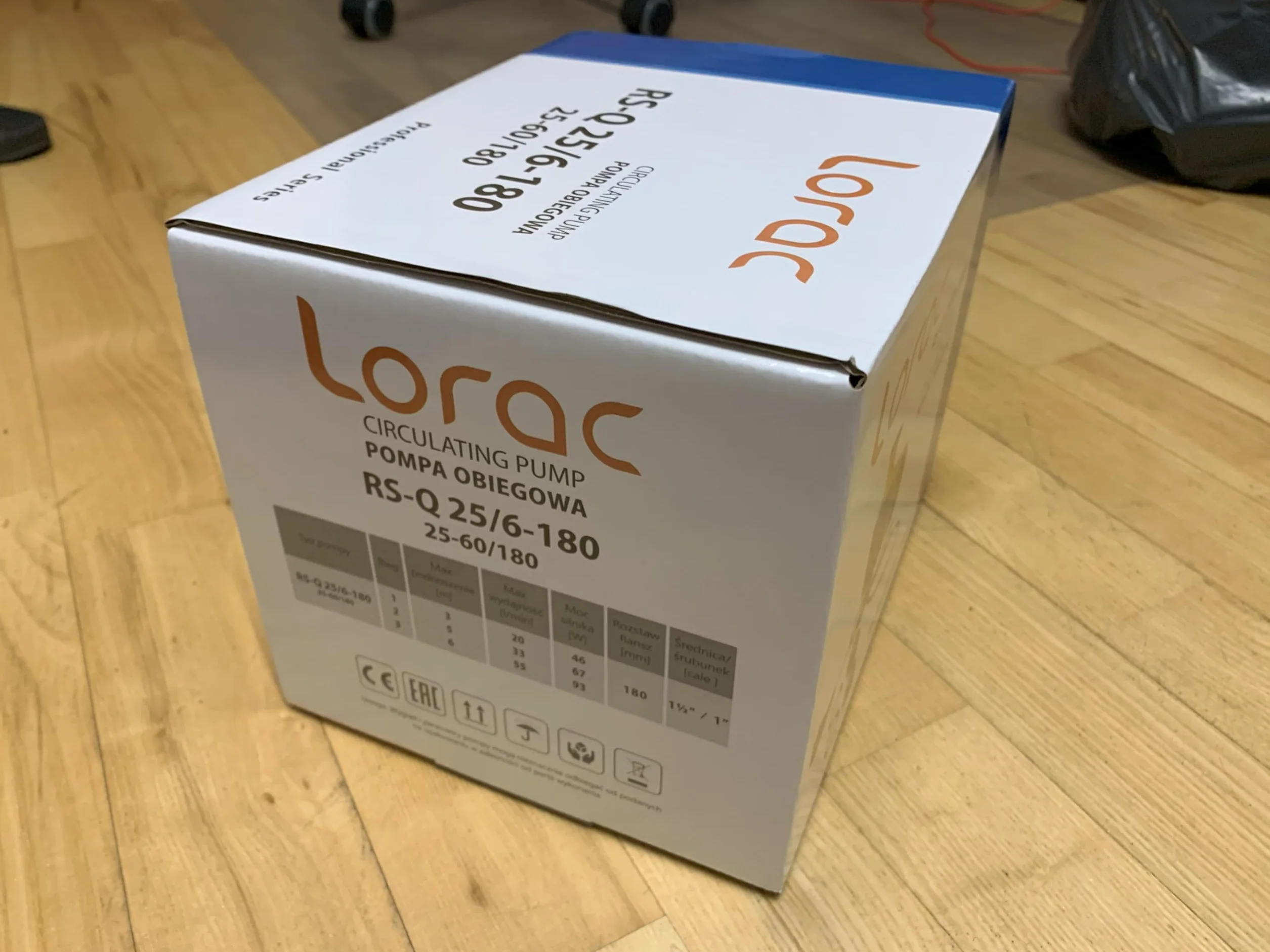 LORAC | Pompa di circolazione 220-240 V, RS-Q 25-60/180, Pompa acqua 3 livelli di potenza, Circolatore riscaldamento domestico e industriale, Booster aumento pressione acqua, IP44
