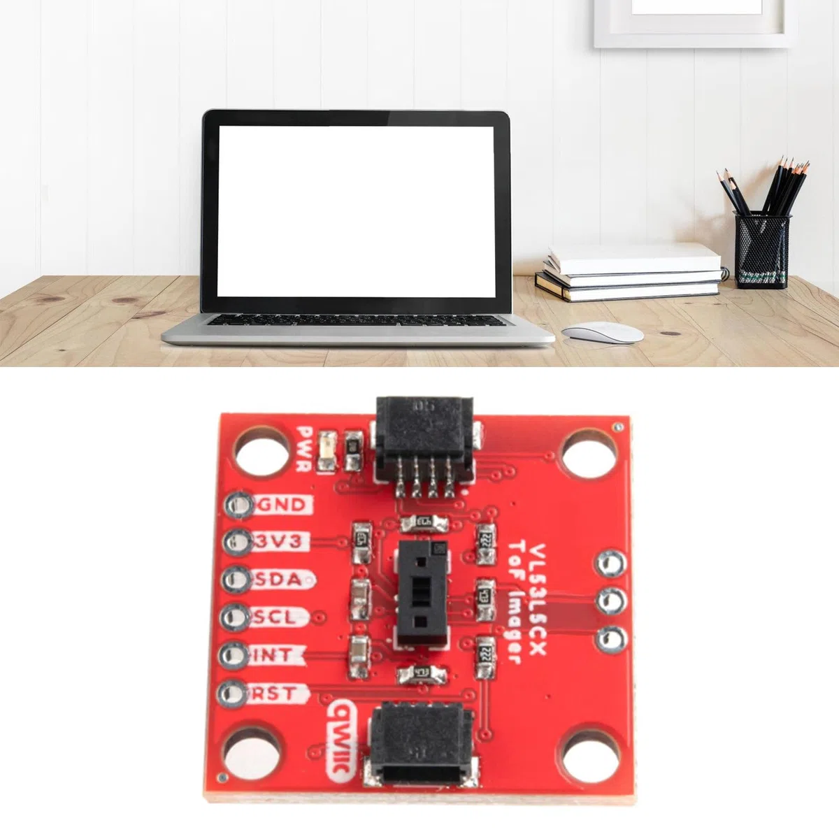 SparkFun Qwiic ToF Imager VL53L5CX, scheda di uscita multizona con dimensioni 1 pollice, array SPAD DOE fisico per la migliore gamma