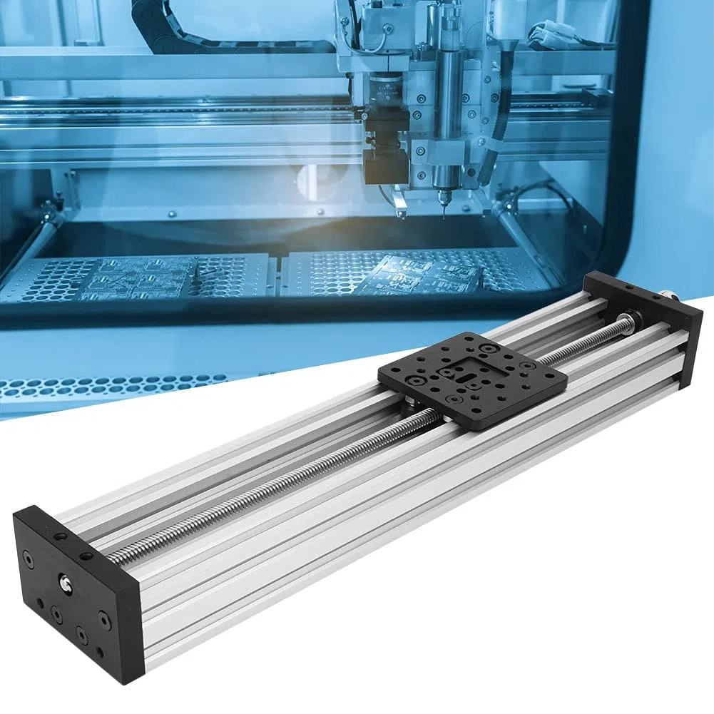 Guida Lineare 8mm in Lega di Alluminio per Stampante 3D, Attuatore con Vite a Ricircolo di Sfere, Movimento CNC Silenzioso, Guida di Scorrimento da 400mm - Argento
