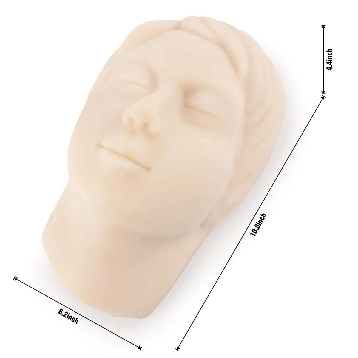 Modello di testa di manichino in silicone per addestramento all'iniezione Modello di testa per l'insegnamento della micro-plastica, formazione pratica per studenti di medicina, dottore, estetista