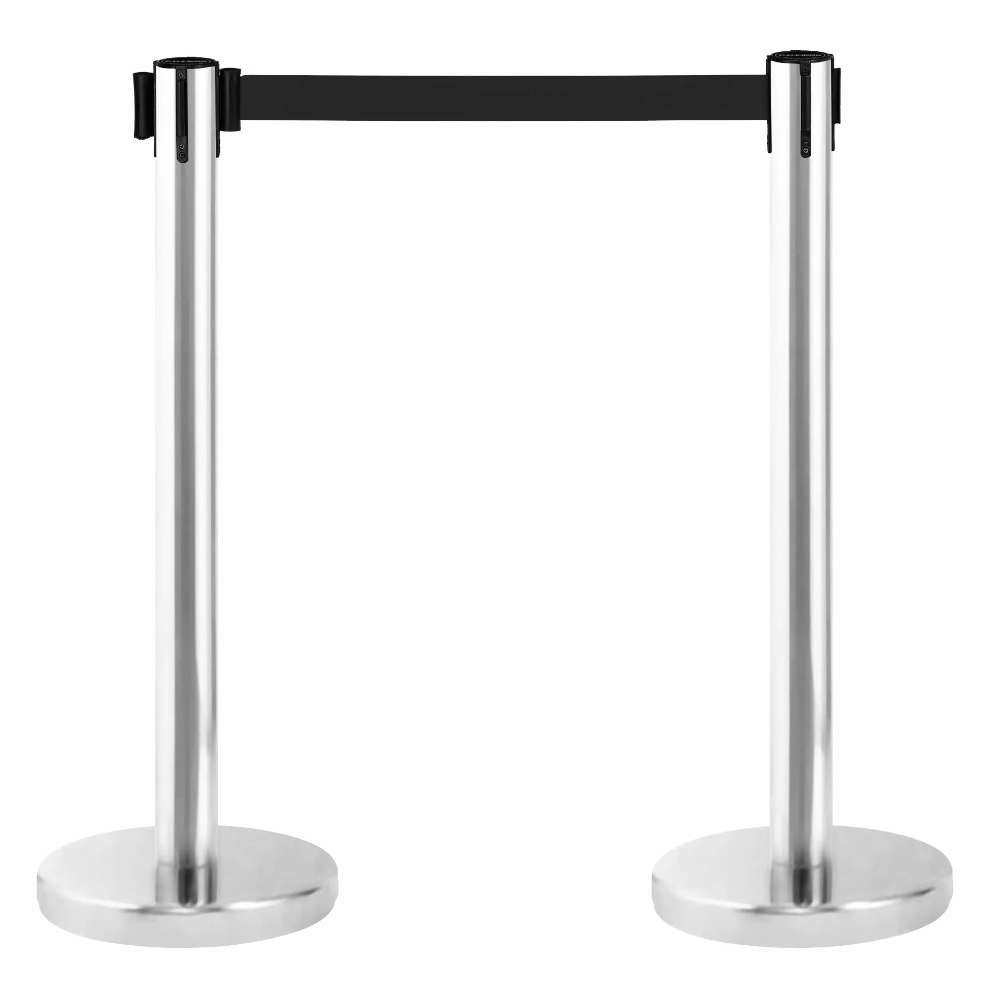 Set di Barriere Retrattili, Barriera con Nastro Estensibile 3 metri (2 unità), Pali Separatori, Nastro di Sicurezza, Nastro Estensibile Retrattile, Barriera Estensibile di Sicurezza 3m