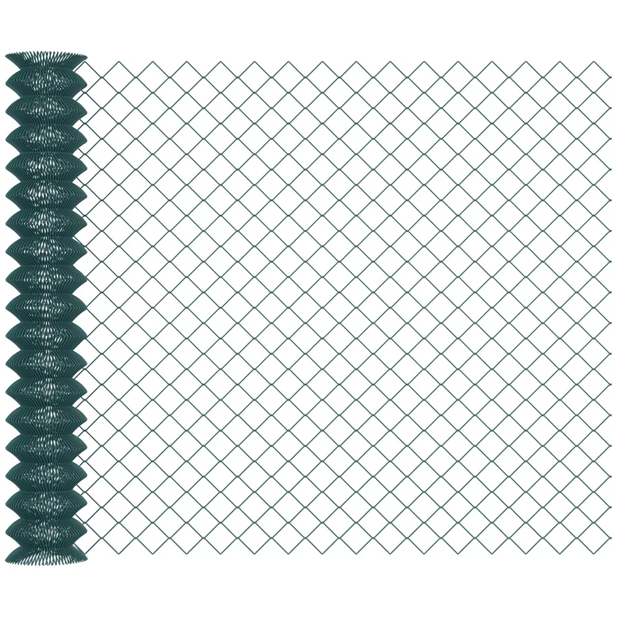 Outsunny Recinzione Giardino in Acciaio Plastificata, Rete di Recinzione da Giardino, 25x1.7m, Verde
