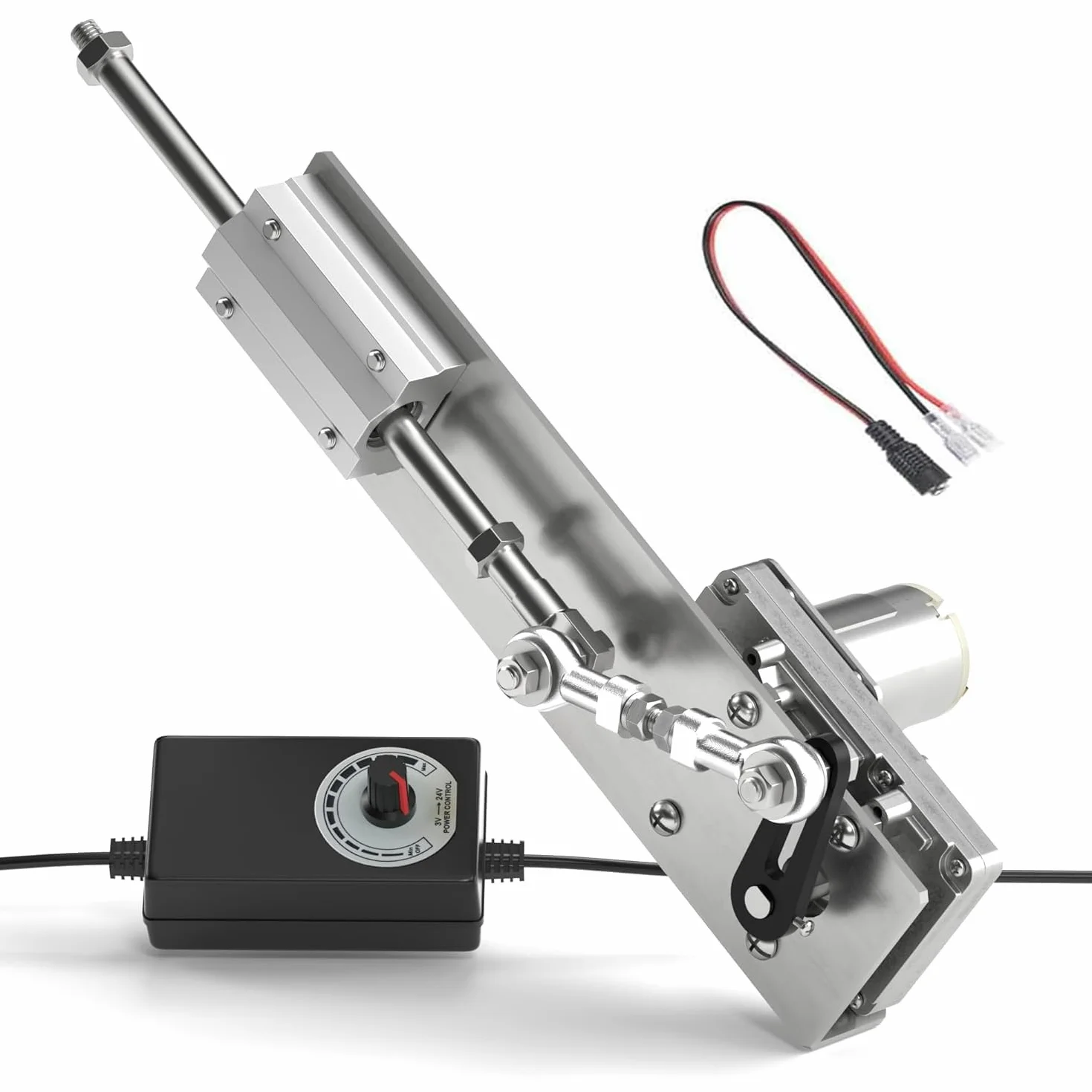 Attuatore Lineare a Pistone Alternativo DC 12V, Motore Lineare Telescopico Regolabile con Regolatore di Velocità, Linear Actuator 95RPM, Motore a Pistone Alternativo Corsa 2-8cm