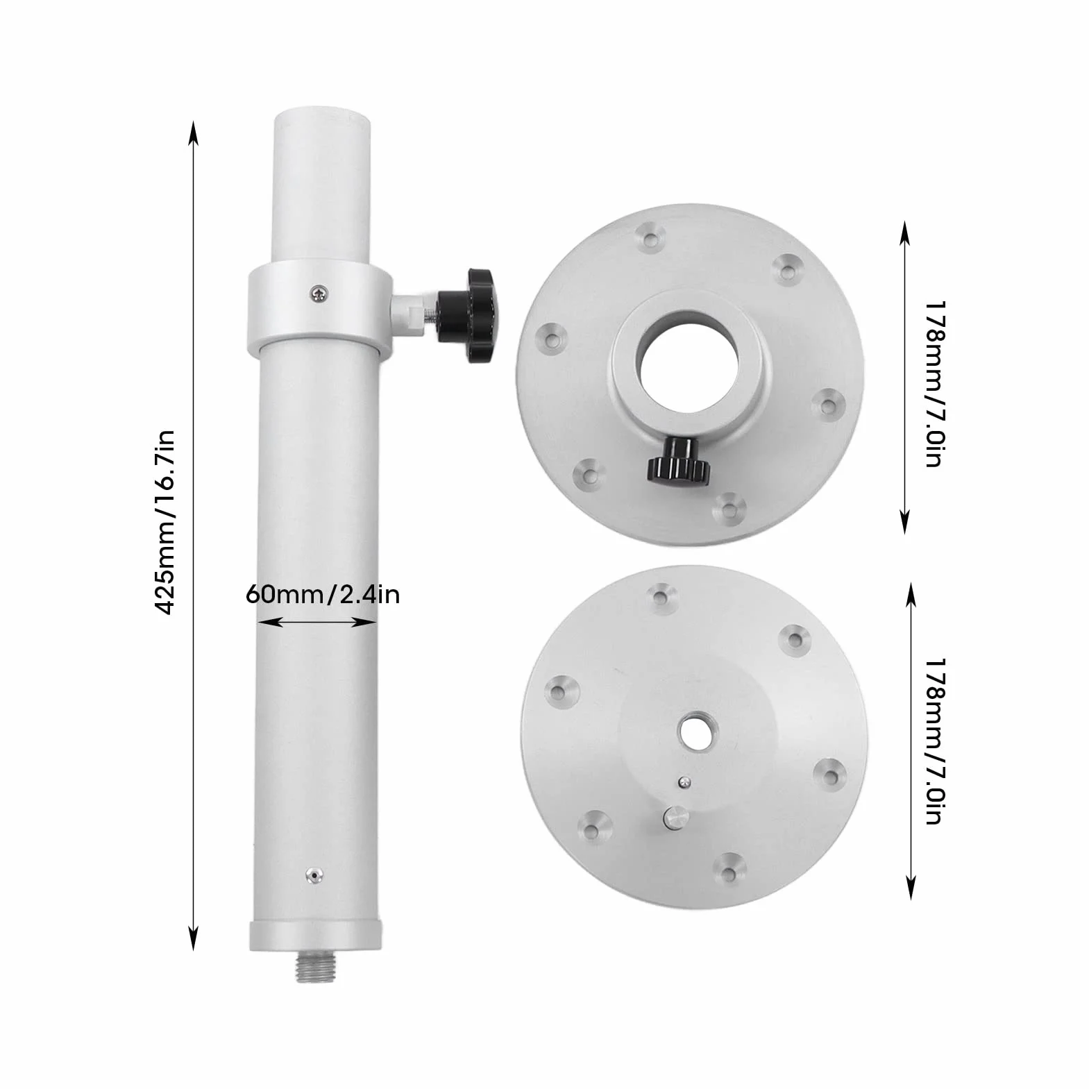 Supporto da tavolo per camper, gamba da tavolo regolabile resistente all'ossidazione telescopica per camper per balconi per barche