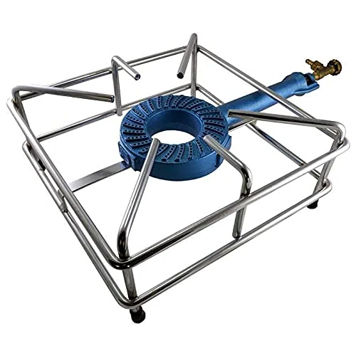 FORNELLO FORNELLONE 40 X 40 BRUCIATORE GHISA GAS GPL TELAIO RINFORZATO 12MM