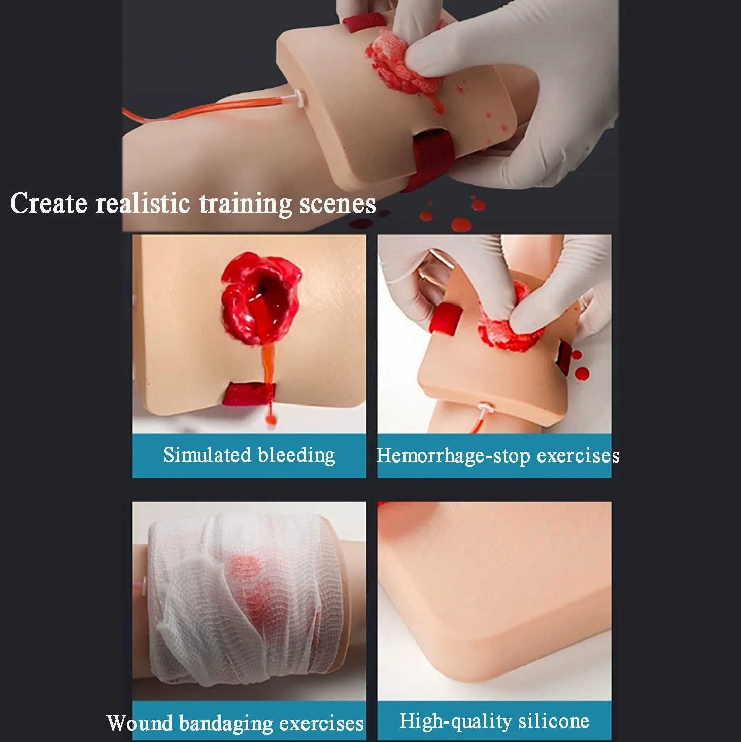 2Pcs Wound Packing And Tourniquet Simulator, Bleed Control Tourniquet Trainer Models, Suturing Model, Stop The Bleed Training Kit for Medical Classes, Hemostasis First Aid Practice