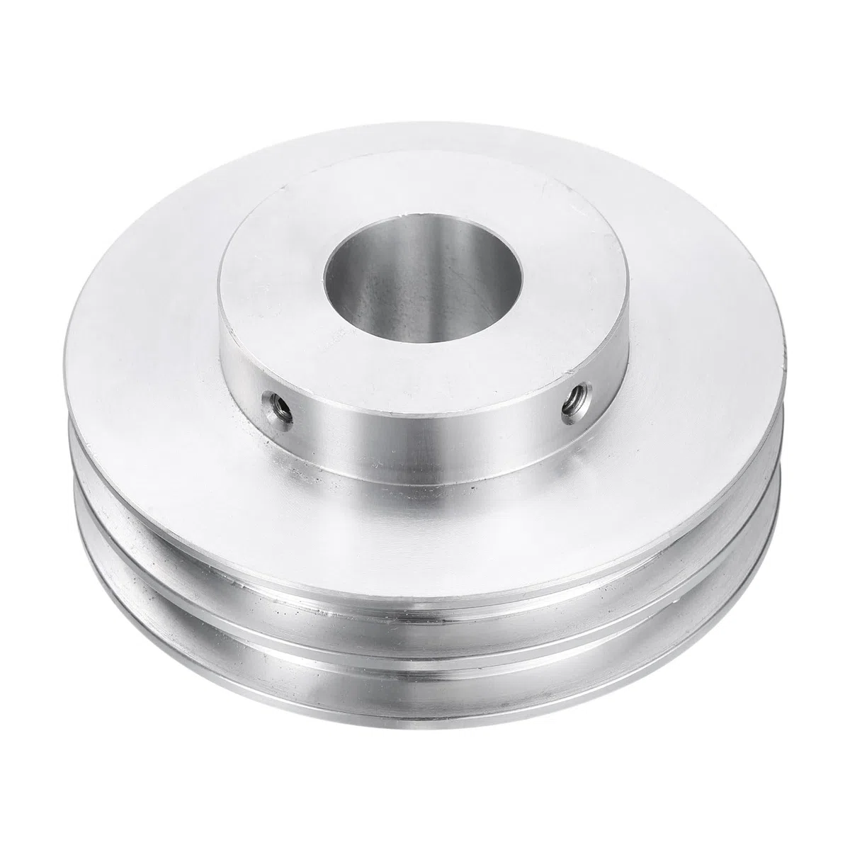 QUARKZMAN Puleggia a V Foro 20mm Diametro Esterno 80mm Doppia Scanalatura in Lega di Alluminio per Macchina da Trapano per Albero Motore 6mm(1/4") Cintura Sagomata in PU