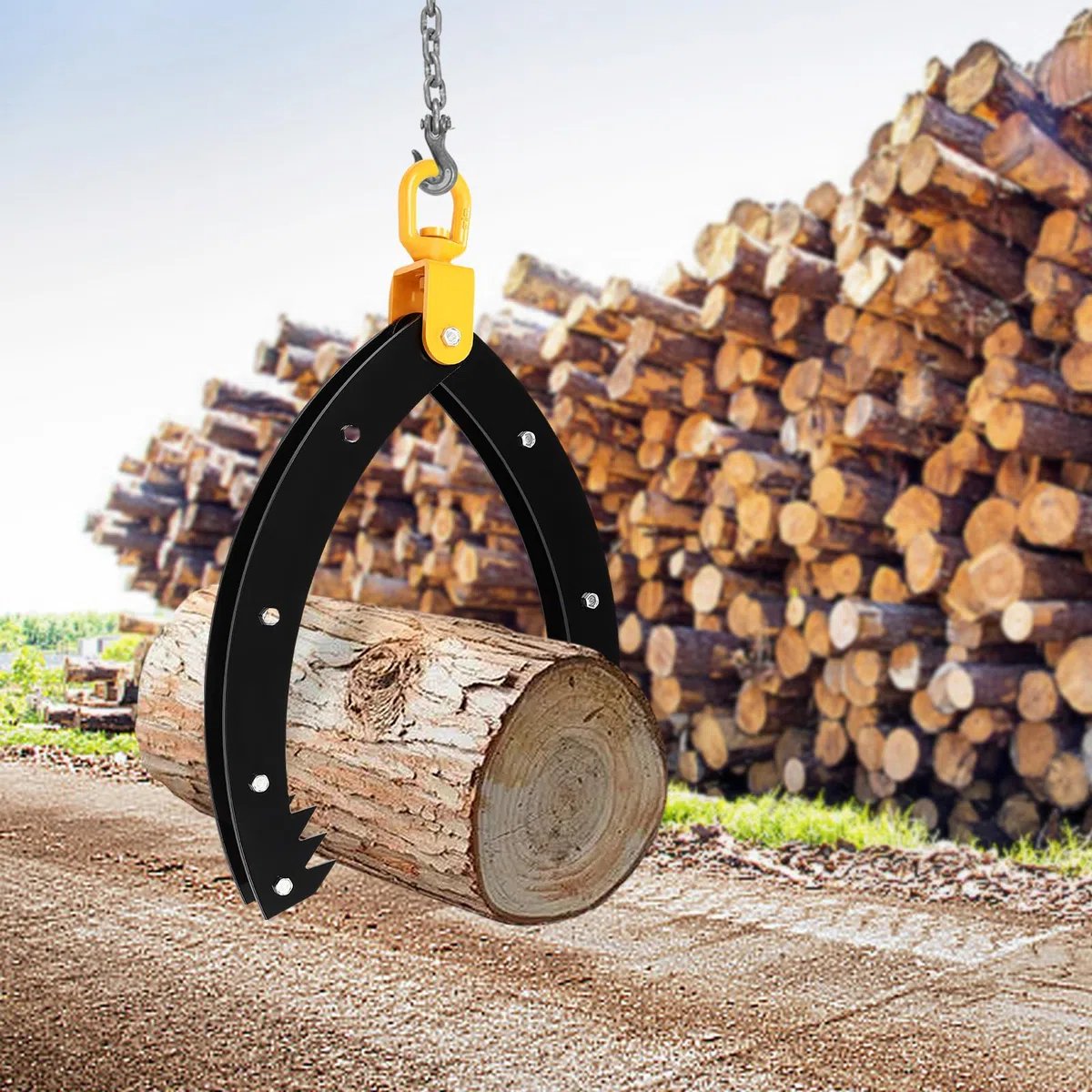 Pinza per legno, 1500 kg, 32", per sollevamento e trazione di tronchi