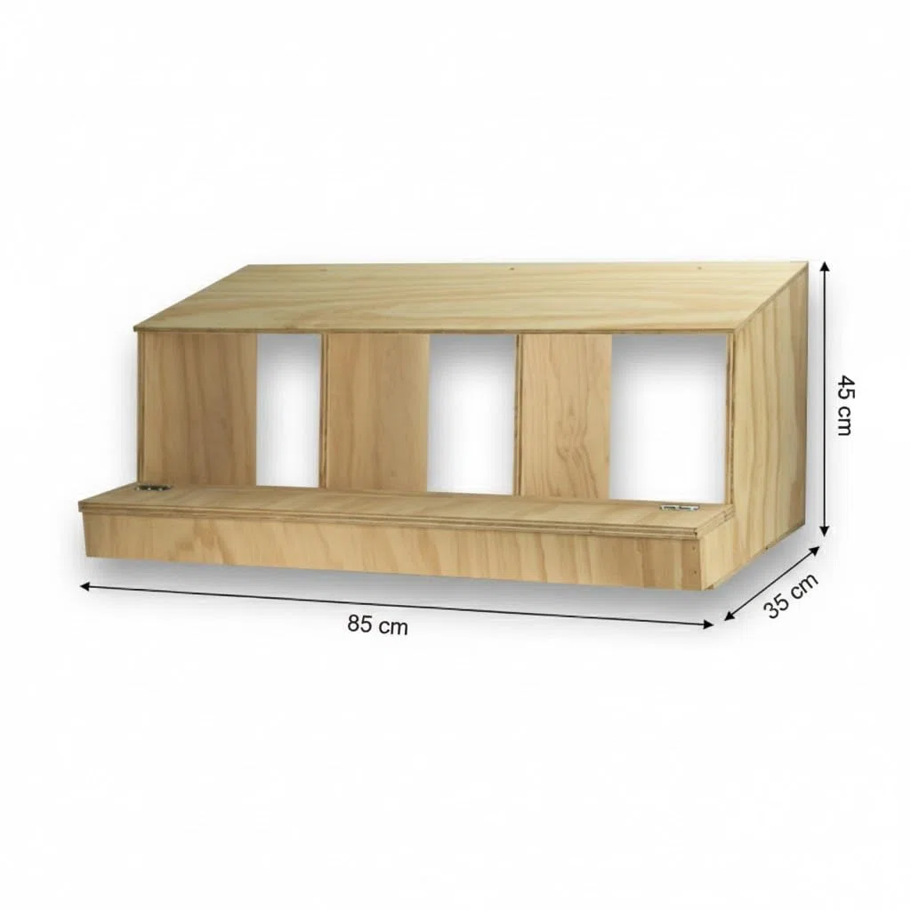 Nido Triplo per galline ovaiole in legno pollaio gabbia ricovero sala covatrice scivolo con coperchio posatoio casetta gallina due scomparti cassetta di raccolta per le uova 85x45x35 cm