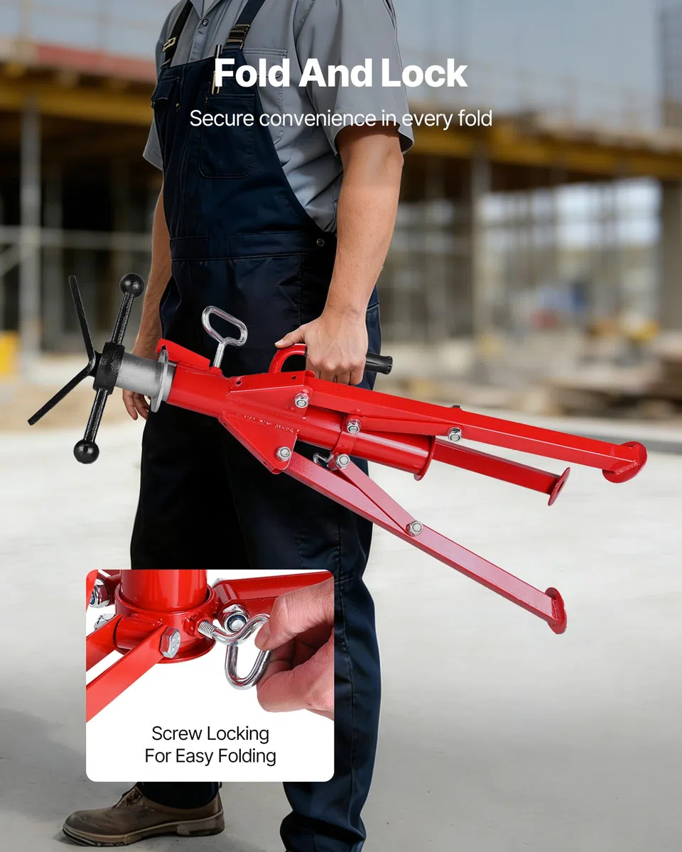 VEVOR Cavalletto per Tubi con Testa a V 0,32-30,48 cm Supporto per tubi Altezza Regolabile 61-107 cm Massima Capacità 1134 kg, Cavalletto per tubi Materiale in Acciaio al Carbonio Piedi Pieghevoli