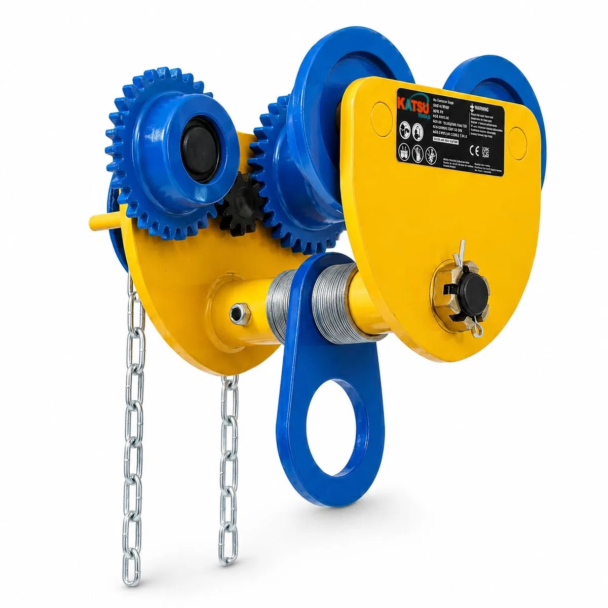 KATSU Heavy Duty 2 T Overhead Geared Beam Carrello Paranco Sollevamento Attrezzatura Con Catena 181972