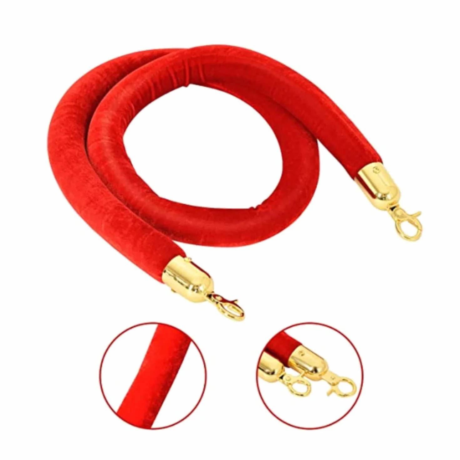 4PZ 96 cm Barriera di Controllo della Folla con 1,5 m Corde di Velluto Rosso Controllo della Folla in Acciaio Inox Tondo Post Palo, Base cava a iniezione di sabbia