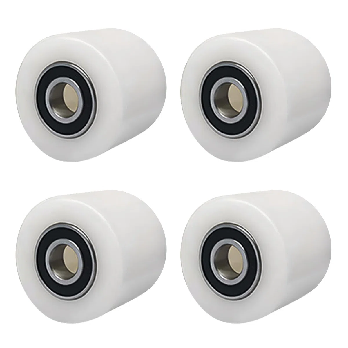 4 pezzi di ruote per carrello in poliammide nylon 80 x 70 mm, asse 20 mm, con cuscinetti a sfera. Ruote di ricambio per carrello, capacità di carico max 1000 kg
