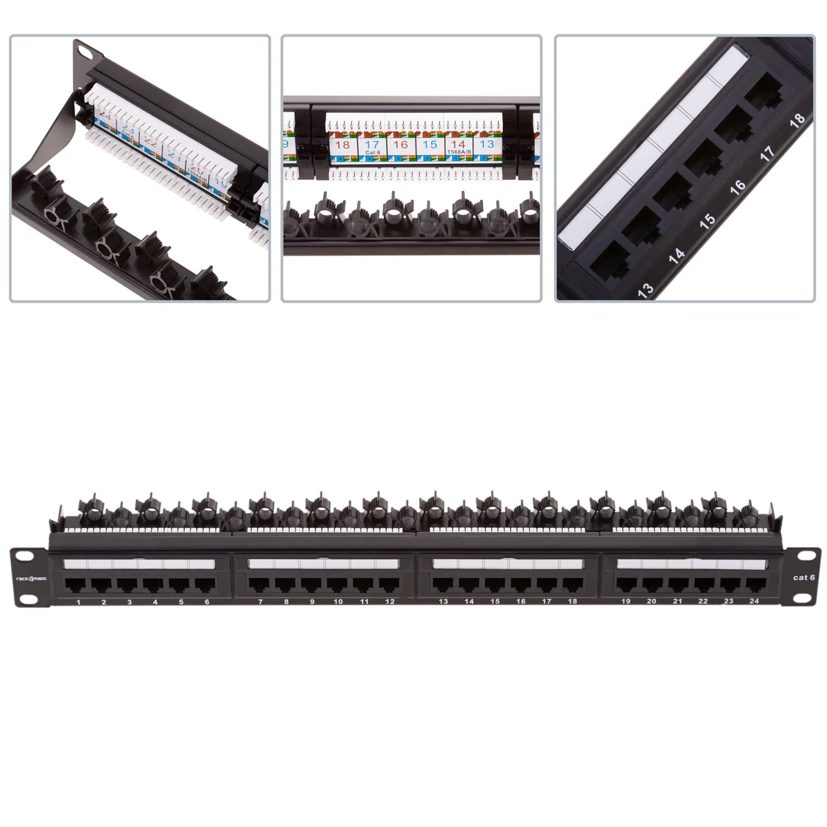 RackMatic - Patch Panel 24 x RJ45 UTP Cat.6 1Gb Ethernet