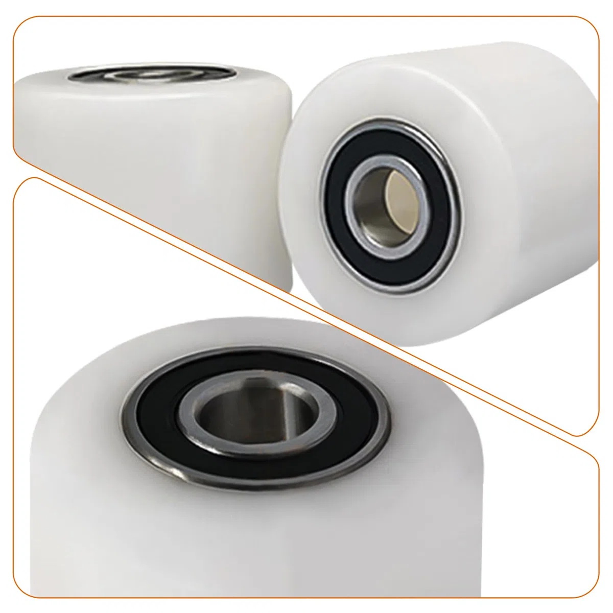 4 pezzi di ruote per carrello in poliammide nylon 80 x 70 mm, asse 20 mm, con cuscinetti a sfera. Ruote di ricambio per carrello, capacità di carico max 1000 kg