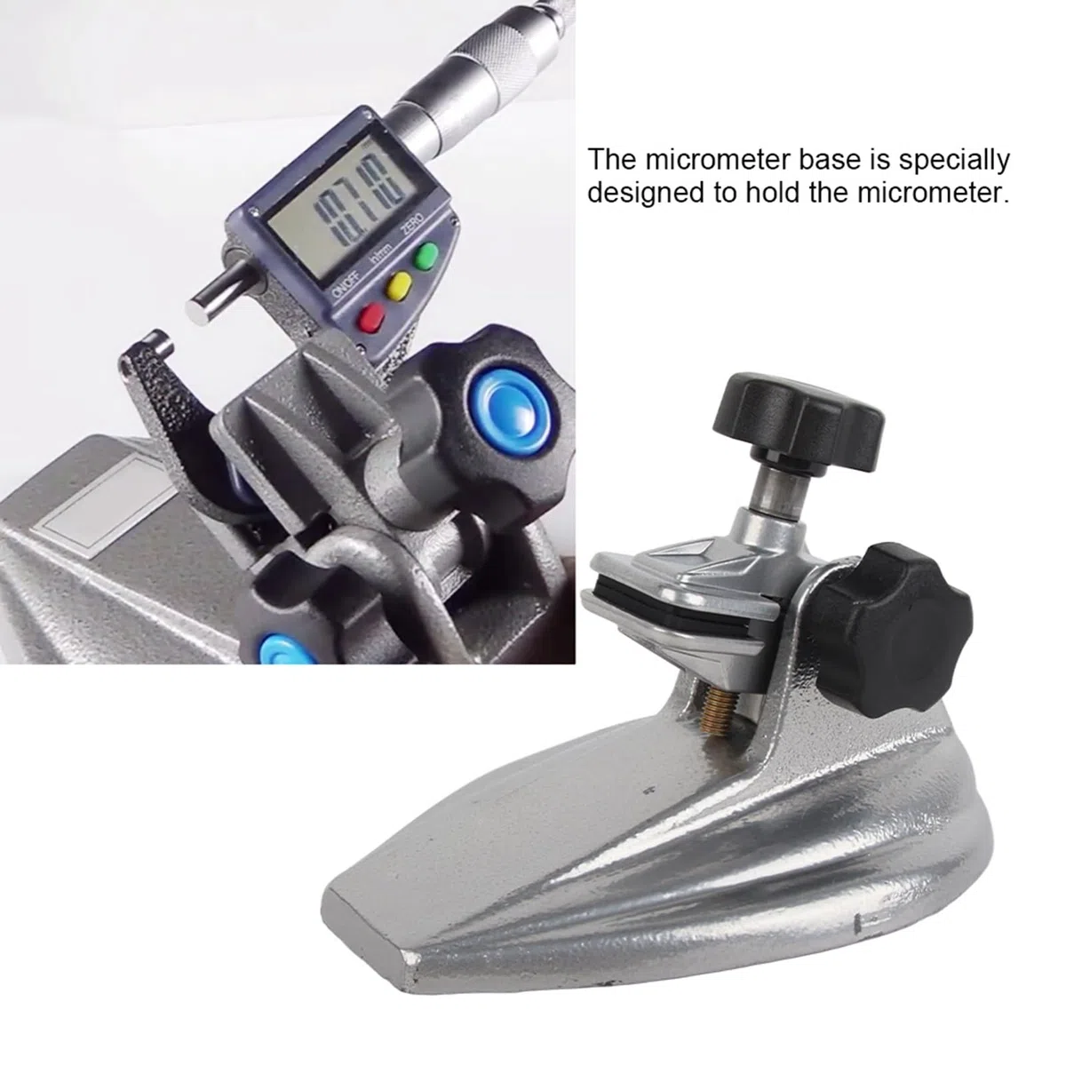 Tyenaza Supporto per Micrometro da 0 A 100 Mm Strumento di Fissaggio Base per Supporto Micrometro Esterno