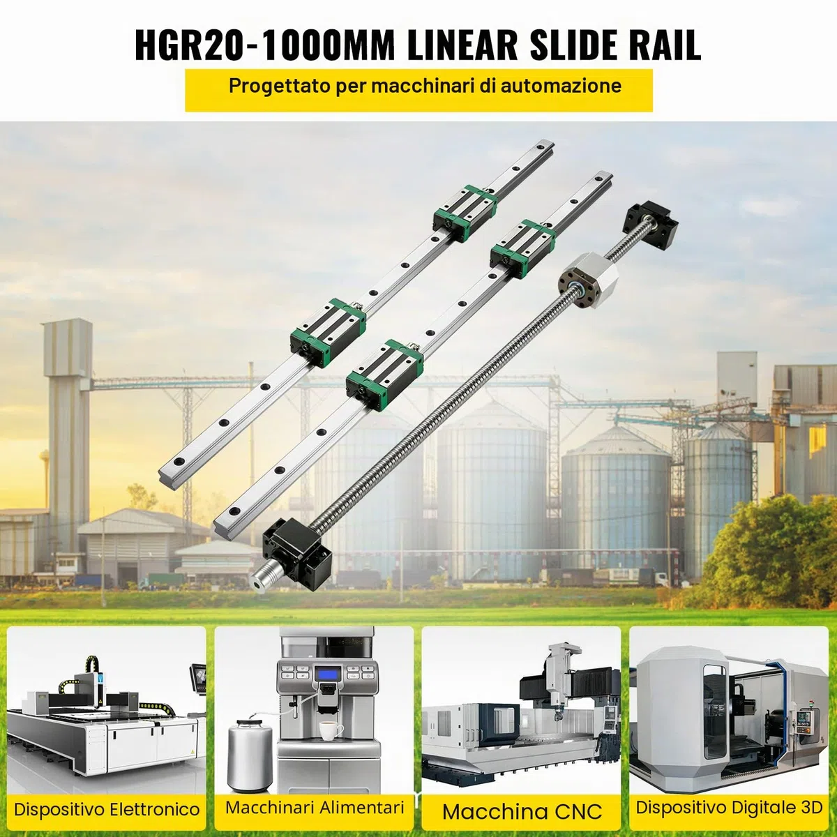 VEVOR Guida di Scorrimento Lineare HGR20-1000mm per Kit CNC