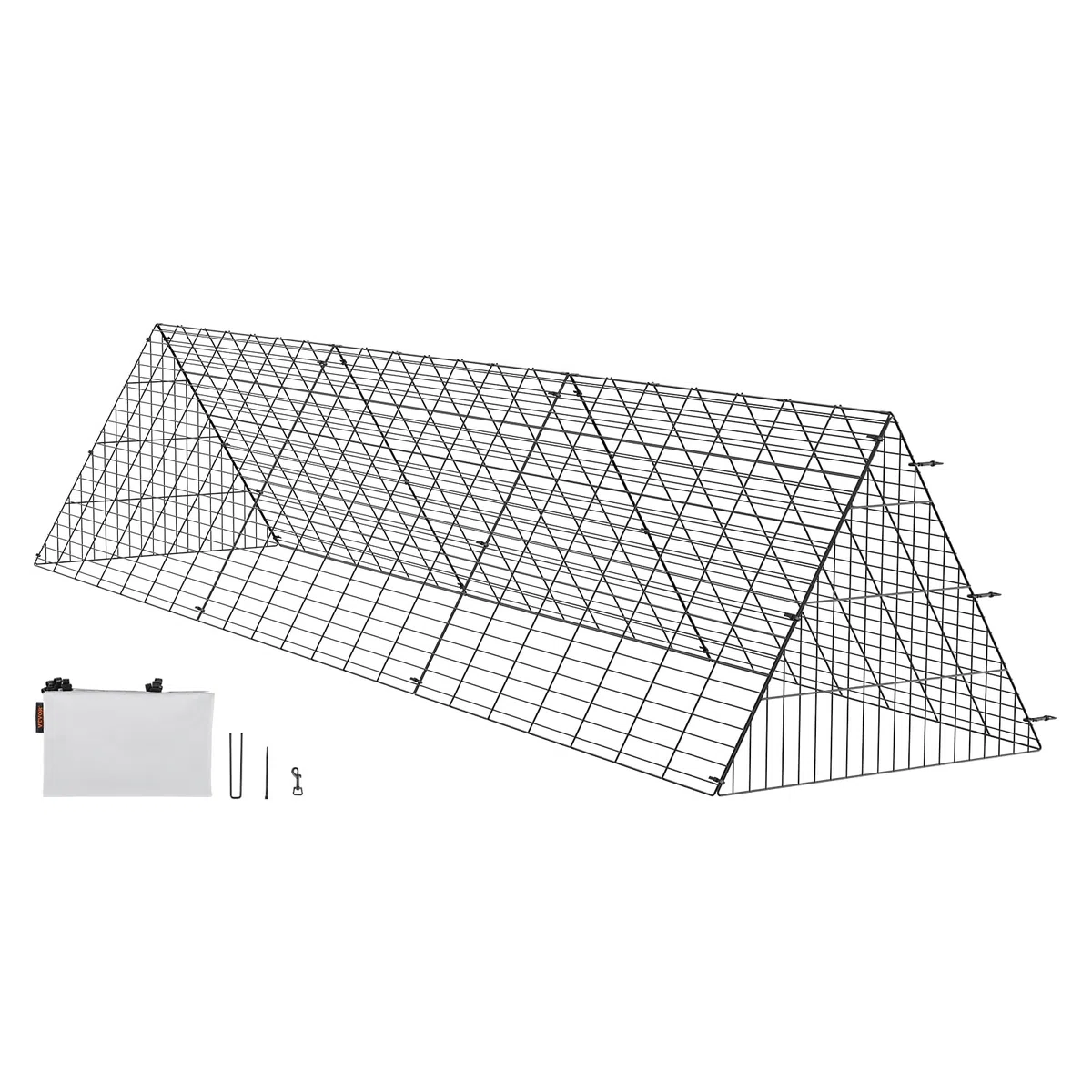 VEVOR Gabbia per polli da cortile, galleria portatile 300 x 71 x 61,5 cm, facile installazione, beccuccio per pollaio, anitre, conigli